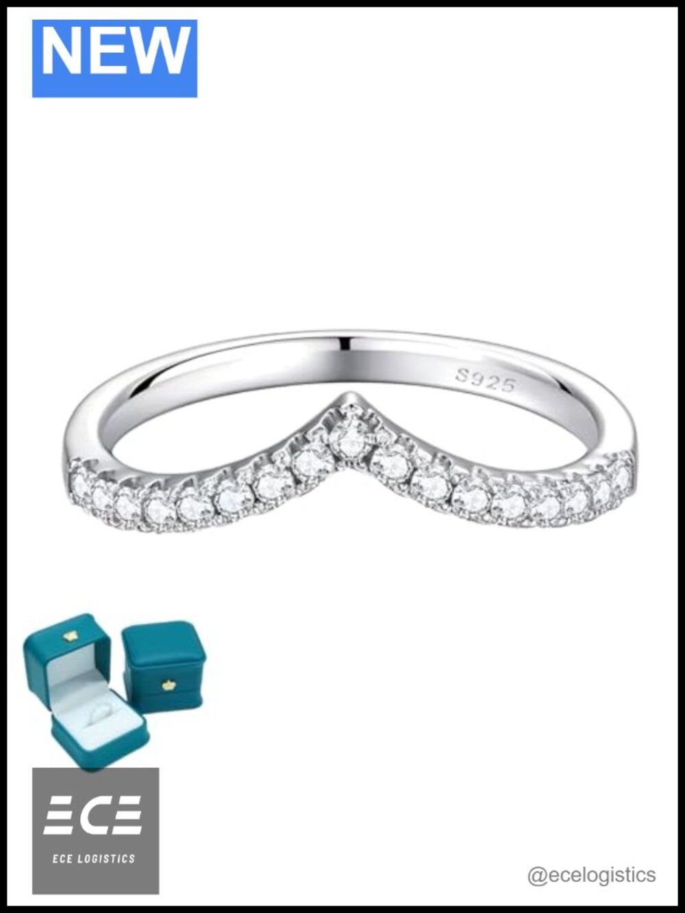 Moissanite Engagement Ring S925 Sterling Silver 6 Prong Solitaire Wedding Band